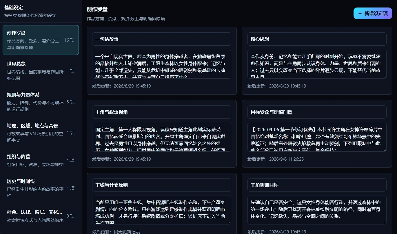 基础设定 · 创作罗盘